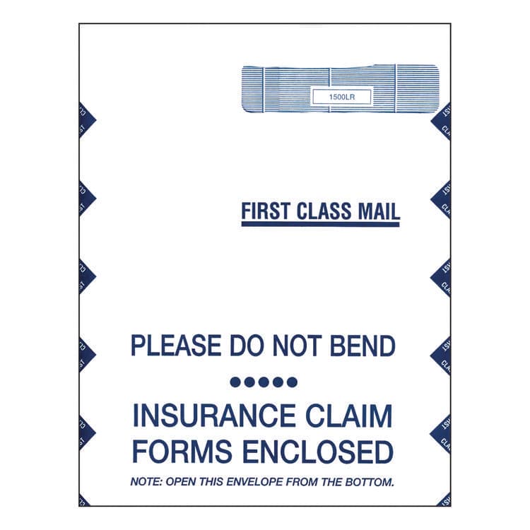 TFP DATA SYSTEMS Jumbo CMS-1500 Health Insurance Form Envelopes for 50 Forms, Square Flap, Self-Adhesive Closure, 9 x 12.5, White, 100/Pack (TFP742810)
