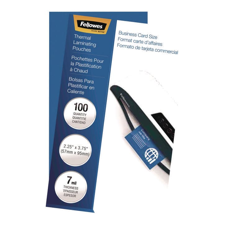 FELLOWES MFG. CO. Laminating Pouches, 7 mil, 3.75" x 2.25", Clear Gloss, 100/Pack (FEL52059) thumbnail 3