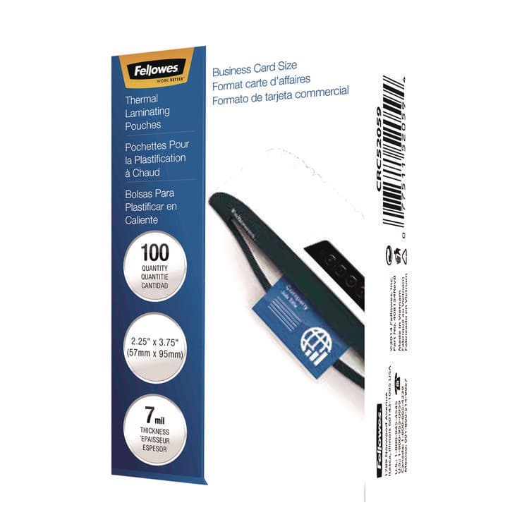 FELLOWES MFG. CO. Laminating Pouches, 7 mil, 3.75" x 2.25", Clear Gloss, 100/Pack (FEL52059) thumbnail 2