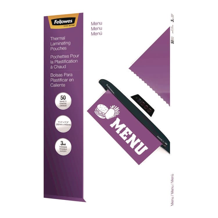 FELLOWES MFG. CO. Laminating Pouches, 3 mil, 11.5" x 17.5", Gloss Clear, 50/Pack (FEL52013) thumbnail 3