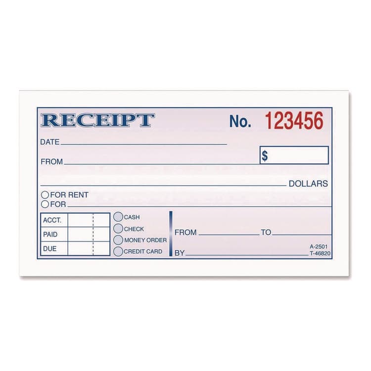 CARDINAL BRANDS . Money/Rent Receipt Book, Two-Part Carbonless, 4.88 x 2.75, 50 Forms Total (ABFDC2501) thumbnail 2