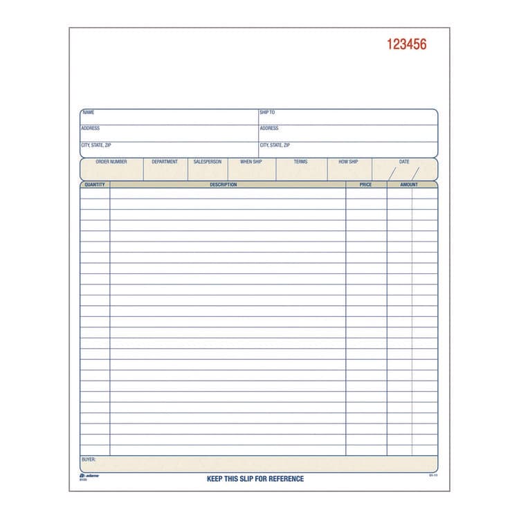 CARDINAL BRANDS . Multipart Sales Order Pad, Two-Part Carbonless, 8.38 x 10.19, 50 Forms Total (ABFDC8100) thumbnail 2