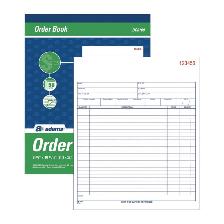 CARDINAL BRANDS . Multipart Sales Order Pad, Two-Part Carbonless, 8.38 x 10.19, 50 Forms Total (ABFDC8100) thumbnail 3
