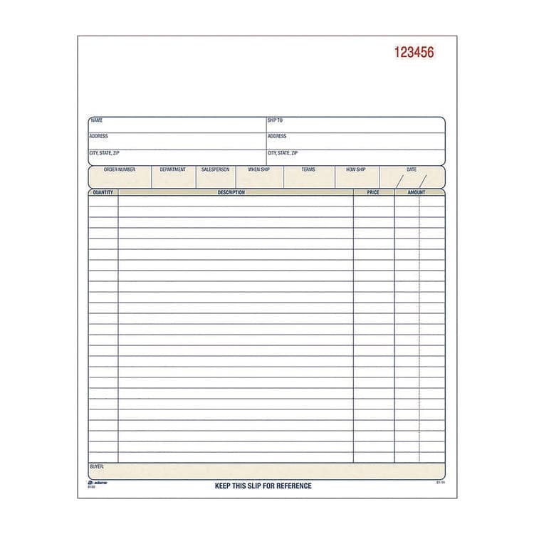 CARDINAL BRANDS . Multipart Sales Order Pad, Three-Part Carbonless, 8.34 x 10.19, 50 Forms Total (ABFTC8100) thumbnail 2