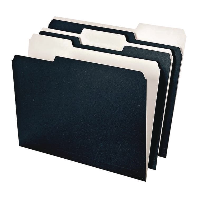 AMPAD/DIV. OF AMERCN PD&PPR Earthwise Pendaflex File Folders, 1/3-Cut Tabs: Assorted, Letter Size, Black/White, 50/Box (PFX16101)