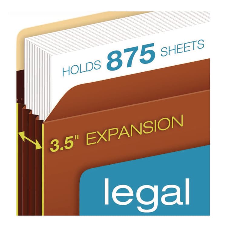 TOPS BUSINESS FORMS Tyvek Heavy-Duty Reinforced File Pockets, 3.5" Expansion, Letter Size, Redrope, 10/Box (PFXC1524EHD10) thumbnail 3