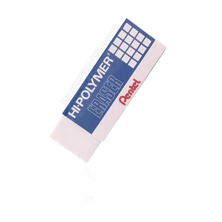 PENTEL OF AMERICA Hi-Polymer Eraser Assortment, (4) Pencil Caps/(1) Large Block/(1) Small Block, White, 6/Pack (PENZEH2510BP) thumbnail 2