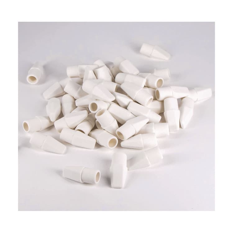 PENTEL OF AMERICA Hi-Polymer Eraser Assortment, (4) Pencil Caps/(1) Large Block/(1) Small Block, White, 6/Pack (PENZEH2510BP) thumbnail 3