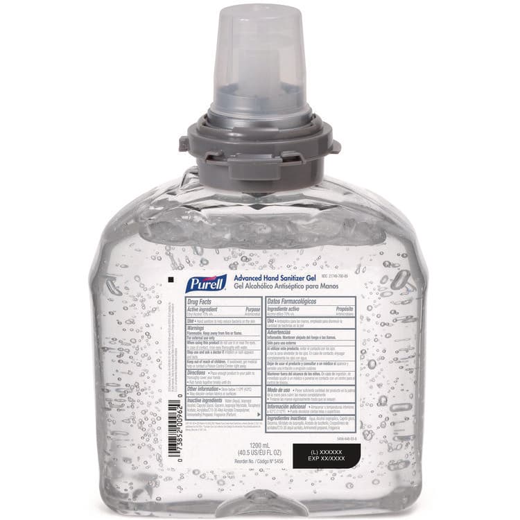 GO-JO INDUSTRIES Advanced Hand Sanitizer TFX Refill, Gel, 1,200 mL, Unscented (GOJ545604EA)