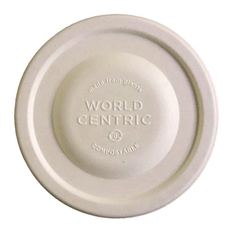 WORLD CENTRIC Fiber Lids for Bowls, Fits 12 oz to 32 oz Bowls, 4.7" Diameter x 0.4" h, Natural, Paper, 1,000/Carton (WORBOLFB12LF)