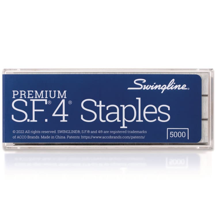 ACCO BRANDS, . S.F. 4 Premium Staples, 0.25" Leg, 0.5" Crown, Steel, 5000/Box (SWI35450) thumbnail 2