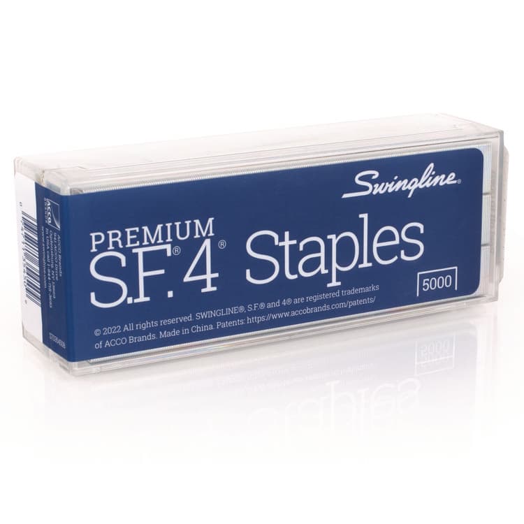 ACCO BRANDS, . S.F. 4 Premium Staples, 0.25" Leg, 0.5" Crown, Steel, 5000/Box (SWI35450) thumbnail 3