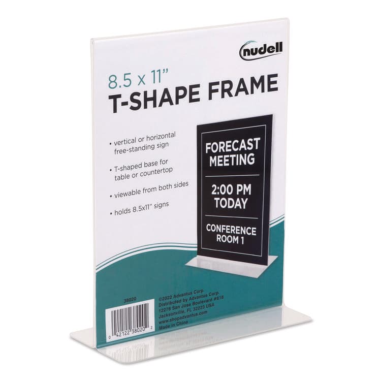 NU-DELL MANUFACTURING Acrylic Sign Holder, 8.5" x 11", Clear (NUD38020) thumbnail 2