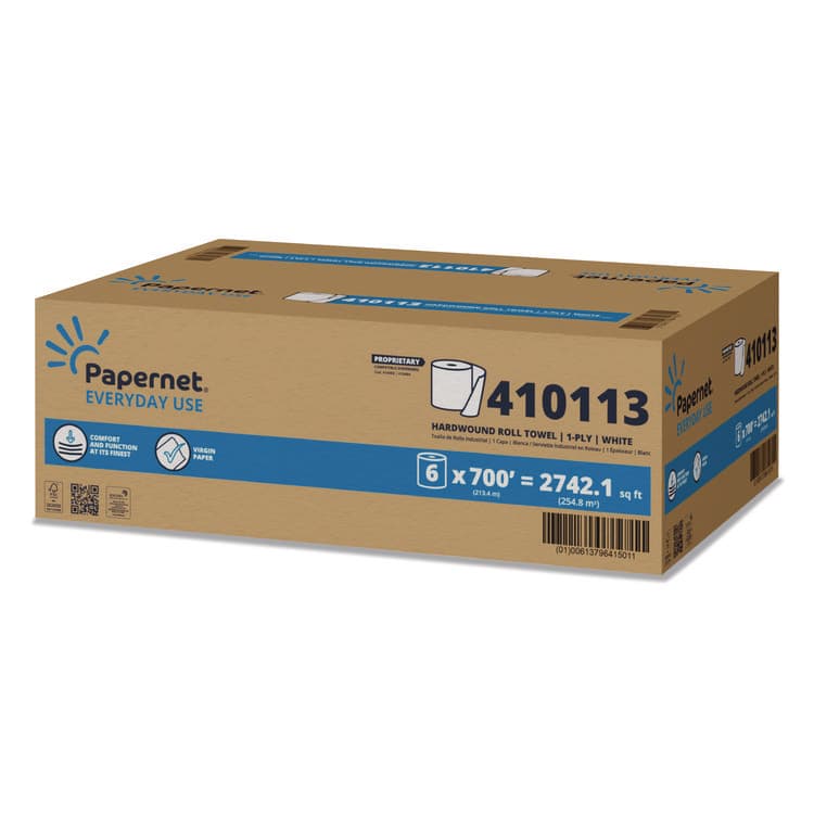 SOFIDEL AMERICA HyTech Seas Hardwound Roll Towel Heavenly Soft Standard, 1-Ply, 7.9" x 700 ft, White, 6/Carton (SOD410113)