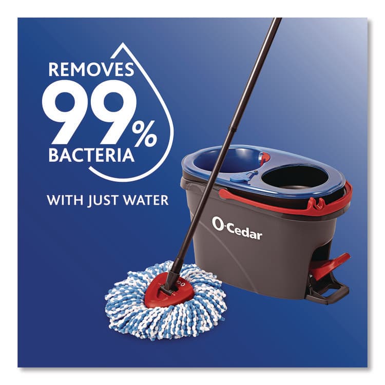 FREUDENBERG HOUSEHOLD PRODUCTS Rinse Clean Refill, Microfiber, Custom Size for Rinse Clean Mop System, Blue/White, 2/Pack, 6 Packs/Carton (FHD172092CT) thumbnail 3