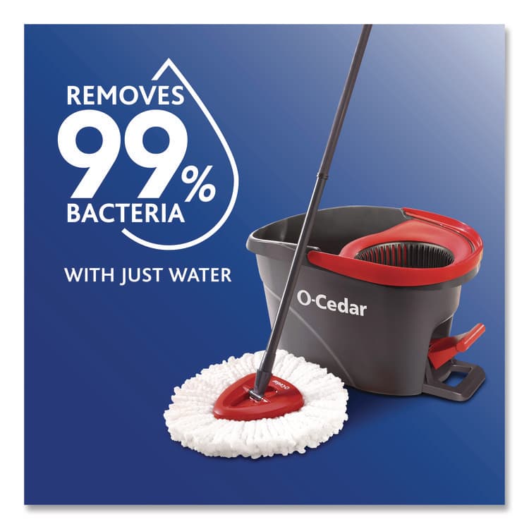 FREUDENBERG HOUSEHOLD PRODUCTS EZWring Spin Mop Refill, Patented Microfiber, Custom Size for EZ Wring Mop Systems, White, 2/Pack, 4 Packs/Carton (FHD172385CT) thumbnail 3