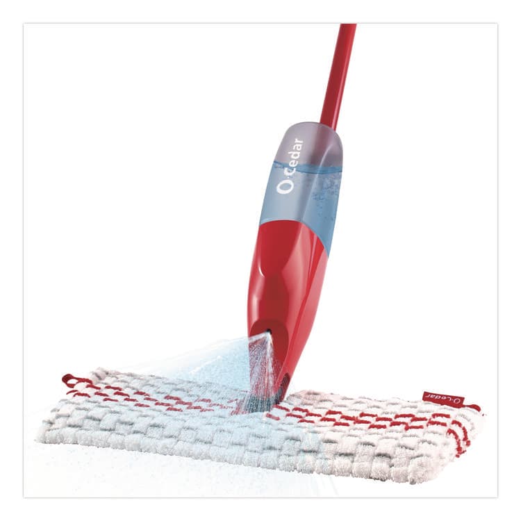 FREUDENBERG HOUSEHOLD PRODUCTS ProMist MAX Spray Mop, Red/White/Gray Microfiber Head, 48" Red/Black/Gray Plastic Handle, 4/Carton (FHD173563CT)