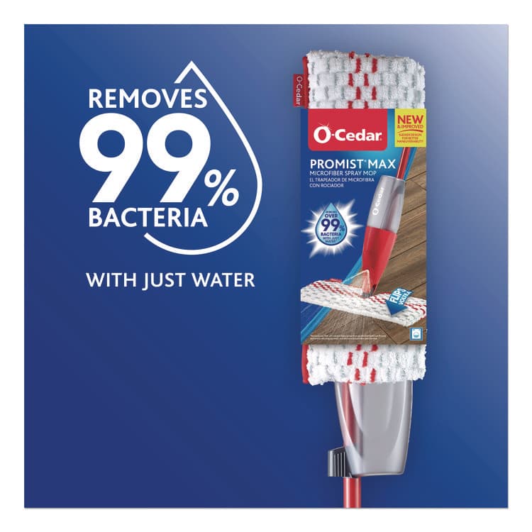 FREUDENBERG HOUSEHOLD PRODUCTS ProMist MAX Spray Mop, Red/White/Gray Microfiber Head, 48" Red/Black/Gray Plastic Handle, 4/Carton (FHD173563CT) thumbnail 3
