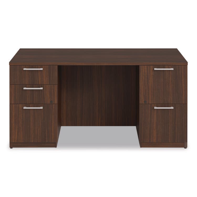 ALERA Alera Seville Series Double Pedestal Desk, 60" x 30" x 29", Mahogany (ALESVDP6030MY) thumbnail 3