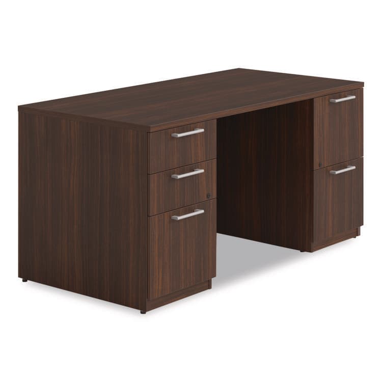 ALERA Alera Seville Series Double Pedestal Desk, 60" x 30" x 29", Mahogany (ALESVDP6030MY)