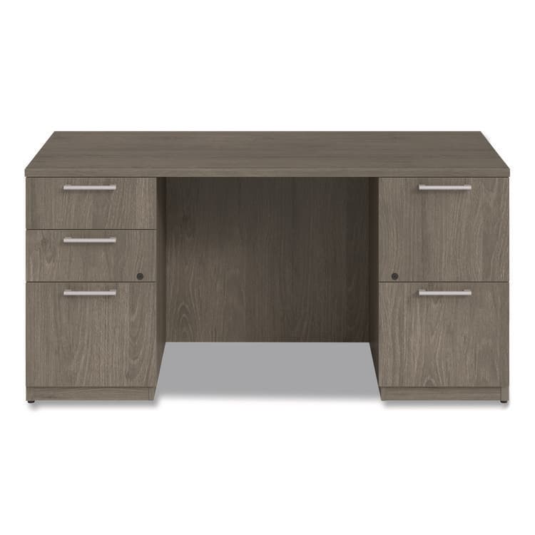 ALERA Alera Seville Series Double Pedestal Desk, 60" x 30" x 29", Walnut (ALESVDP6030WA) thumbnail 3