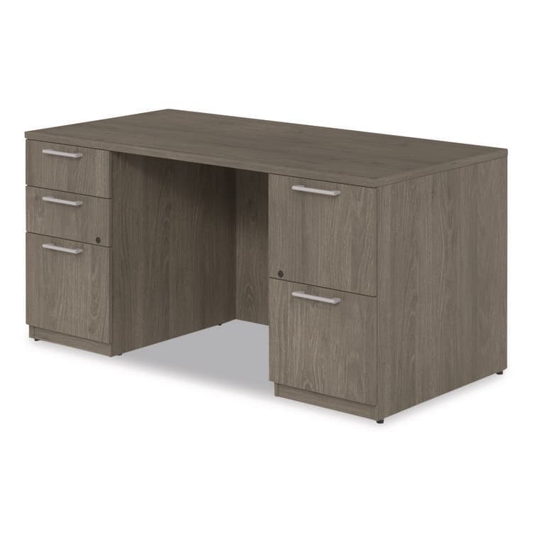 ALERA Alera Seville Series Double Pedestal Desk, 60" x 30" x 29", Walnut (ALESVDP6030WA) thumbnail 4