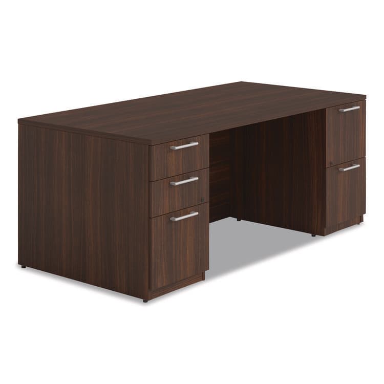 ALERA Alera Seville Series Double Pedestal Desk, 72" x 36" x 29", Mahogany (ALESVDP7236MY)