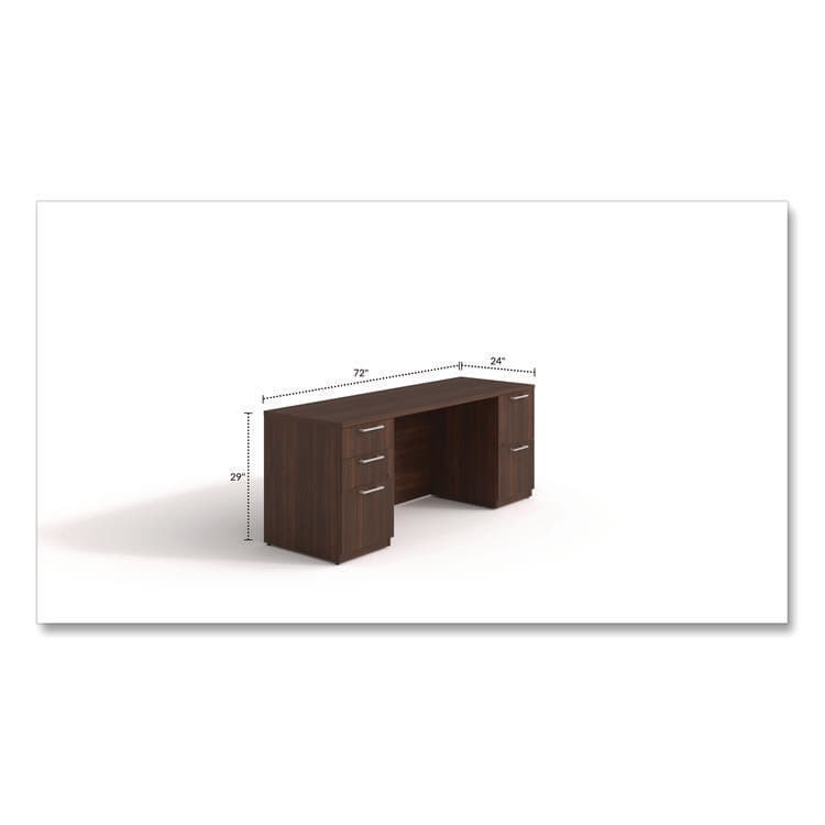 ALERA Alera Seville Series Double Pedestal Credenza, 72w x 24d x 29h, Mahogany (ALESVDPC7224MY) thumbnail 2