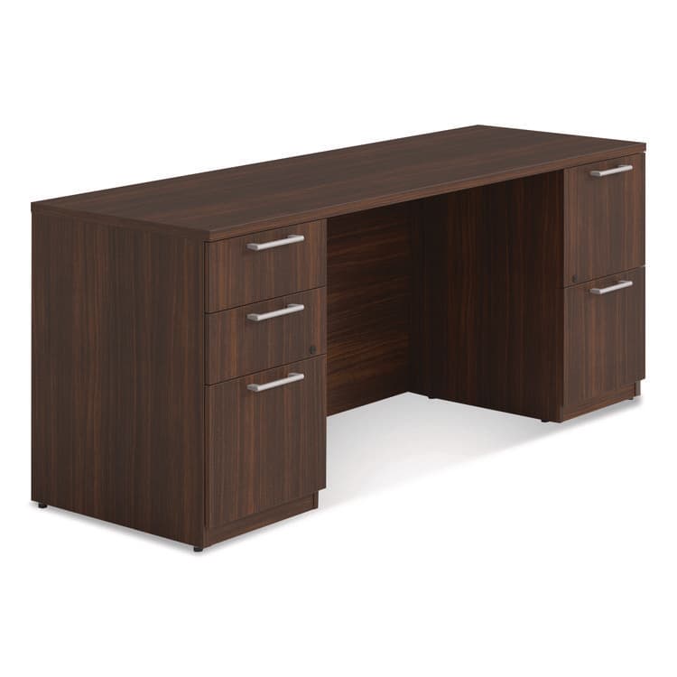 ALERA Alera Seville Series Double Pedestal Credenza, 72w x 24d x 29h, Mahogany (ALESVDPC7224MY)