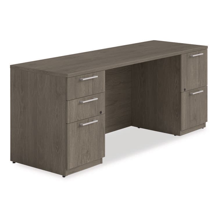 ALERA Alera Seville Series Double Pedestal Credenza, 72w x 24d x 29h, Walnut (ALESVDPC7224WA)