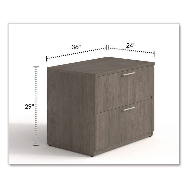 ALERA Alera Seville Series Lateral File Cabinet, 2 Legal-Size File Drawers, Walnut, 36" x 24" x 29" (ALESVLF3624WA) thumbnail 2