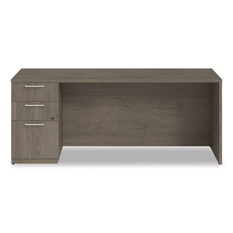 ALERA Alera Seville Series Credenza with Pedestal, Left Pedestal, 72w x 24d x 29h, Walnut (ALESVLSPC7224WA) thumbnail 3