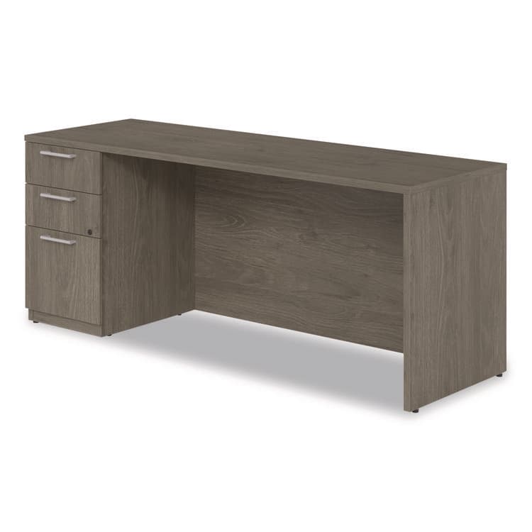 ALERA Alera Seville Series Credenza with Pedestal, Left Pedestal, 72w x 24d x 29h, Walnut (ALESVLSPC7224WA) thumbnail 4