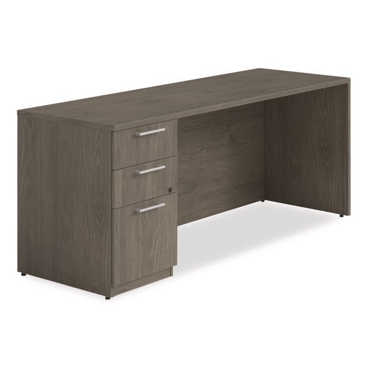ALERA Alera Seville Series Credenza with Pedestal, Left Pedestal, 72w x 24d x 29h, Walnut (ALESVLSPC7224WA)