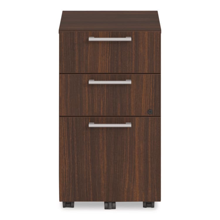 ALERA Alera Seville Series Mobile Pedestal, Left/Right, 3-Drawer: Box/Box/File, Legal, Mahogany, 15" x 18" x 27" (ALESVMPBBFMY) thumbnail 3