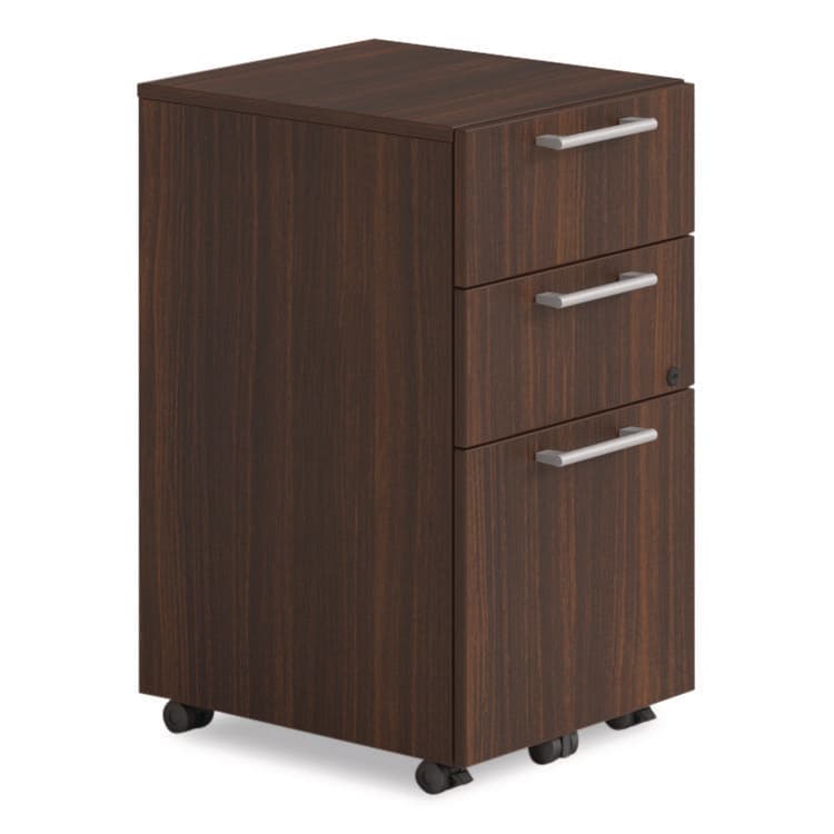 ALERA Alera Seville Series Mobile Pedestal, Left/Right, 3-Drawer: Box/Box/File, Legal, Mahogany, 15" x 18" x 27" (ALESVMPBBFMY)