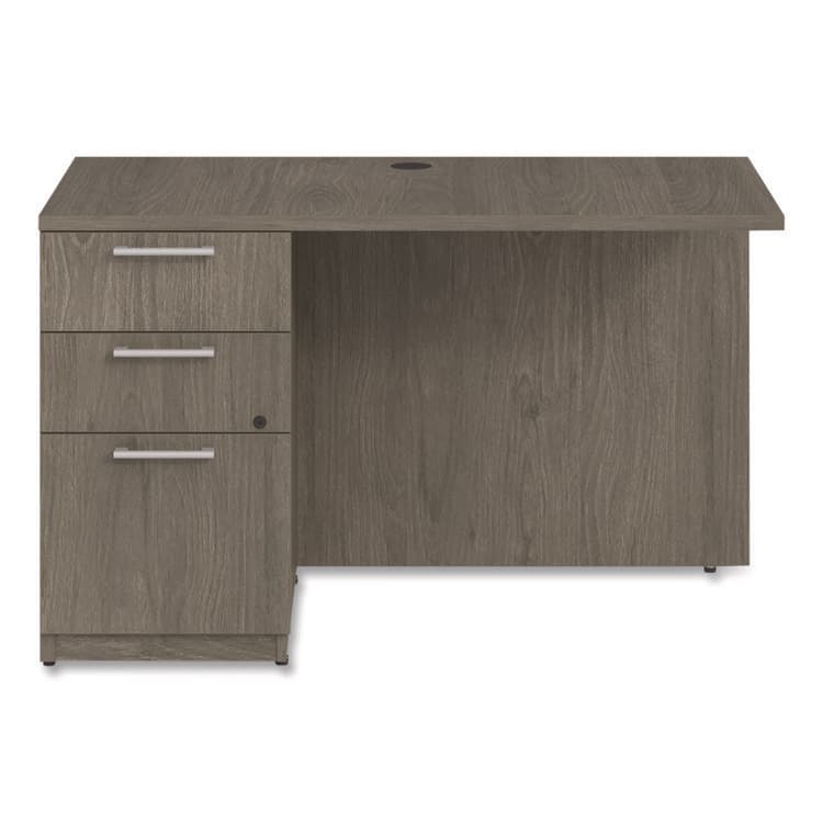 ALERA Alera Seville Series Desk Return with Pedestal, Left, 48" x 24" x 29", Walnut (ALESVRLP4824WA) thumbnail 3