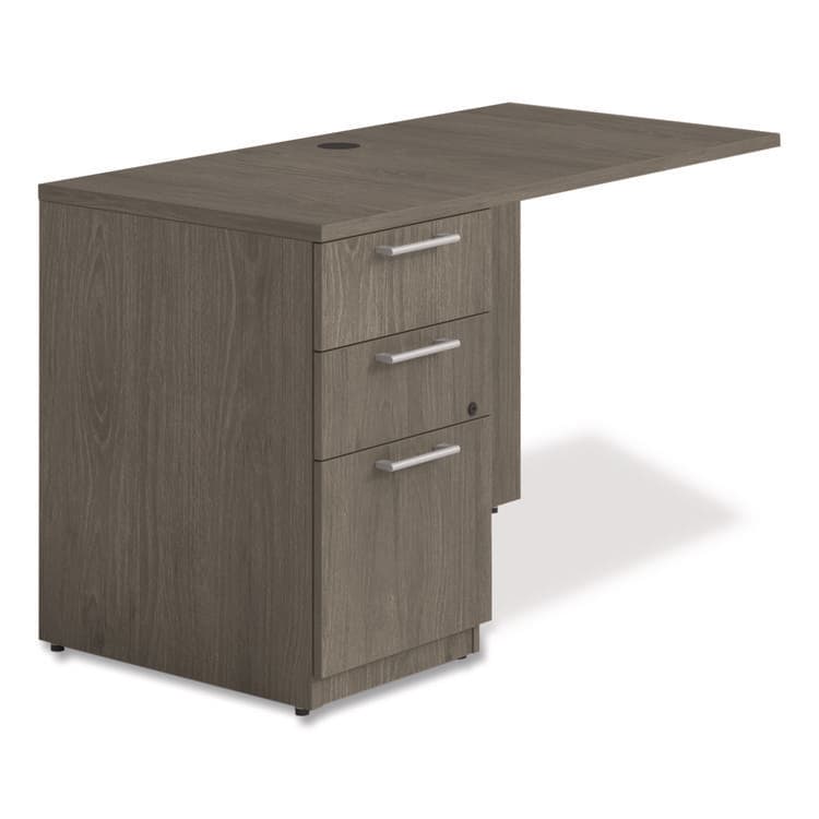 ALERA Alera Seville Series Desk Return with Pedestal, Left, 48" x 24" x 29", Walnut (ALESVRLP4824WA)