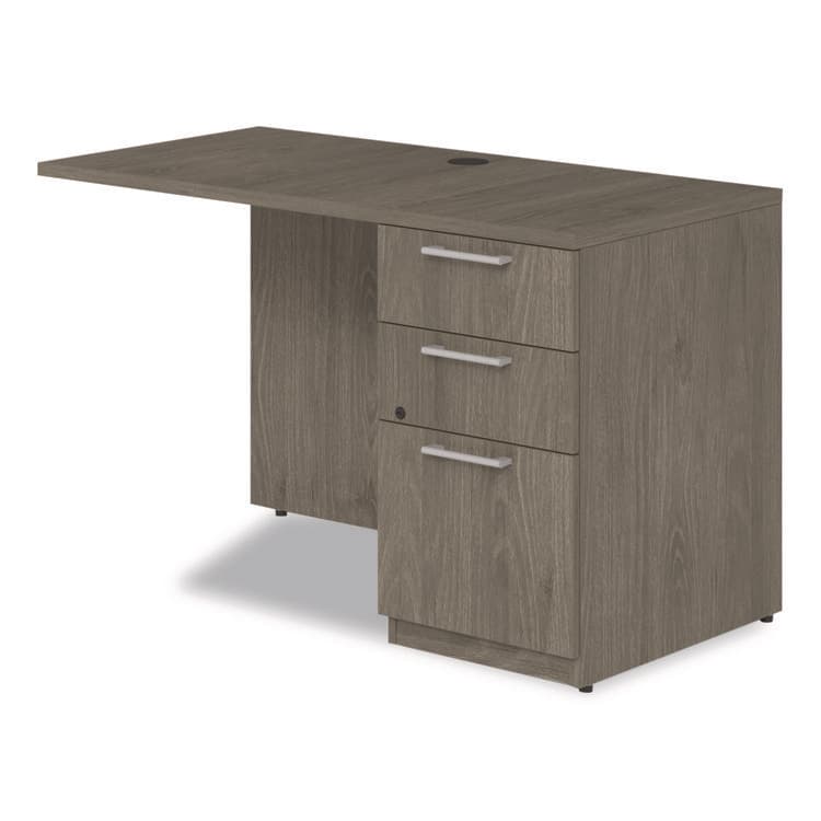 ALERA Alera Seville Series Desk Return with Pedestal, Right, 48" x 24" x 29", Walnut (ALESVRRP4824WA) thumbnail 4