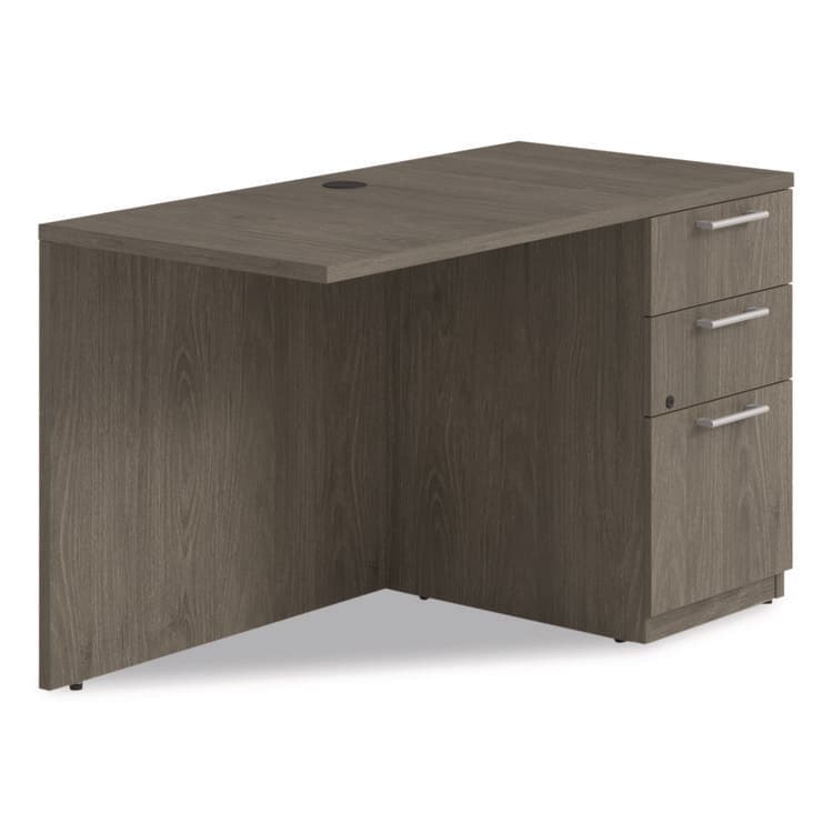 ALERA Alera Seville Series Desk Return with Pedestal, Right, 48" x 24" x 29", Walnut (ALESVRRP4824WA)