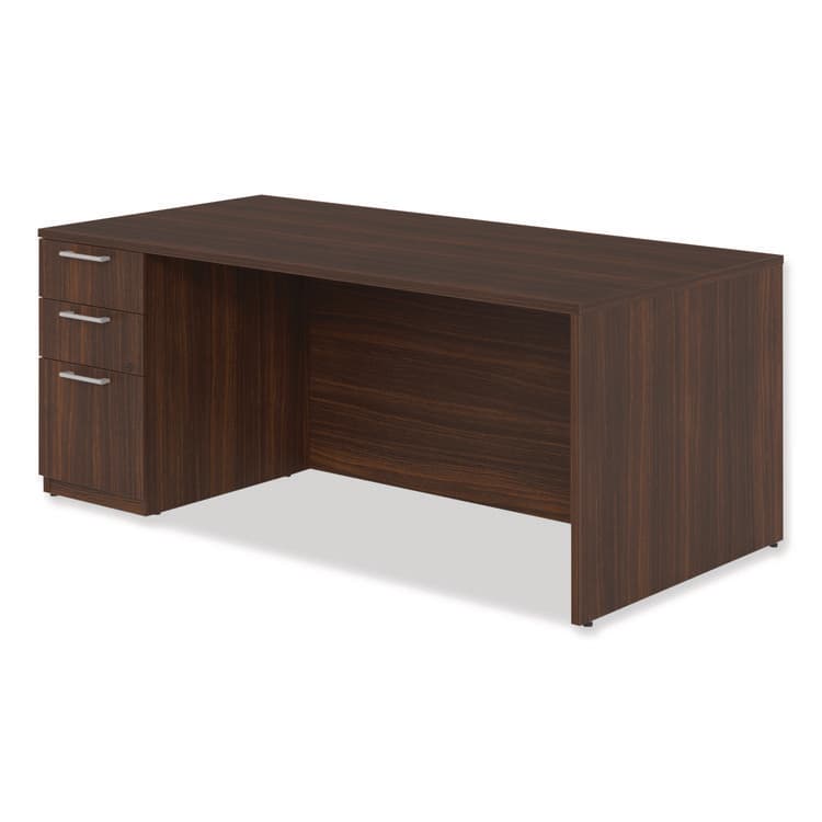 ALERA Alera Seville Series Single Pedestal Desk, Left Pedestal, 72" x 36" x 29", Mahogany (ALESVSPL7236MY) thumbnail 4