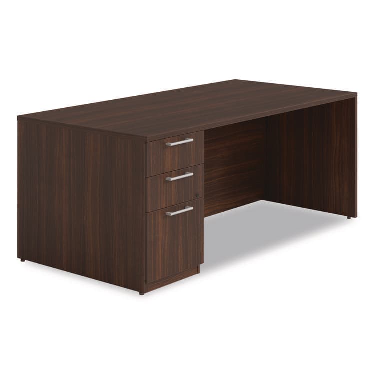 ALERA Alera Seville Series Single Pedestal Desk, Left Pedestal, 72" x 36" x 29", Mahogany (ALESVSPL7236MY)