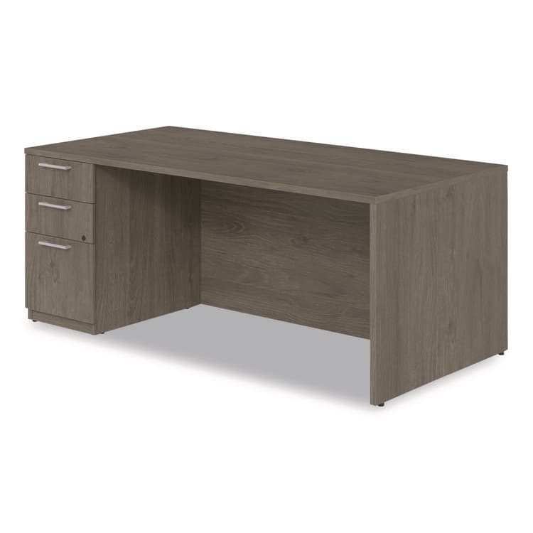 ALERA Alera Seville Series Single Pedestal Desk, Left Pedestal, 72" x 36" x 29", Walnut (ALESVSPL7236WA) thumbnail 4