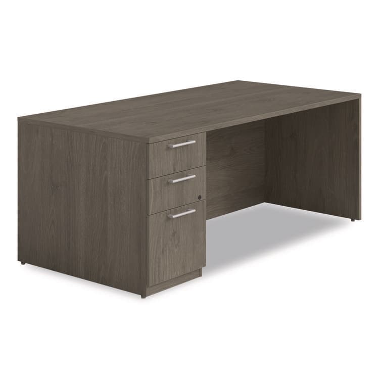 ALERA Alera Seville Series Single Pedestal Desk, Left Pedestal, 72" x 36" x 29", Walnut (ALESVSPL7236WA)
