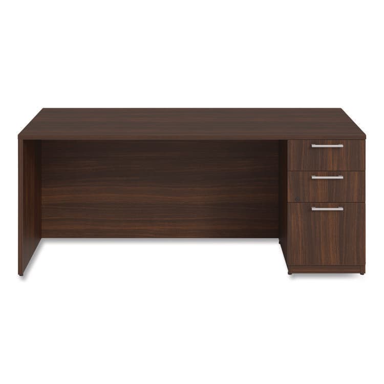 ALERA Alera Seville Series Single Pedestal Desk, Right Pedestal, 72" x 36" x 29", Mahogany (ALESVSPR7236MY) thumbnail 3