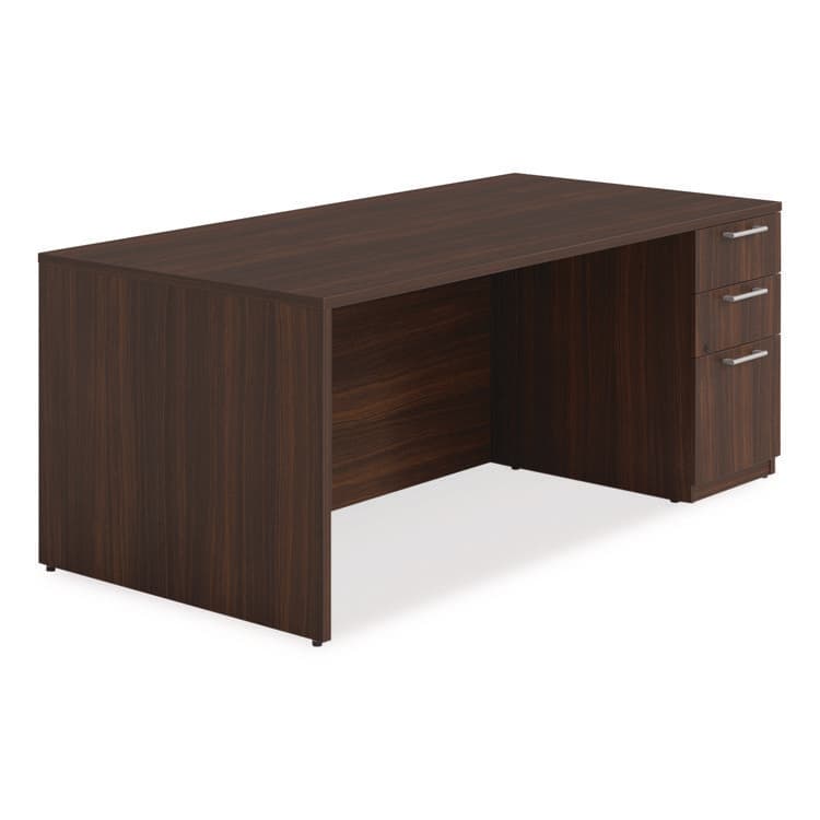 ALERA Alera Seville Series Single Pedestal Desk, Right Pedestal, 72" x 36" x 29", Mahogany (ALESVSPR7236MY)