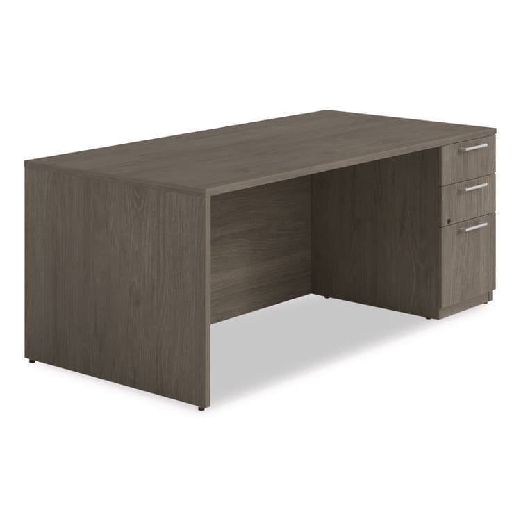 ALERA Alera Seville Series Single Pedestal Desk, Right Pedestal, 72" x 36" x 29", Walnut (ALESVSPR7236WA)