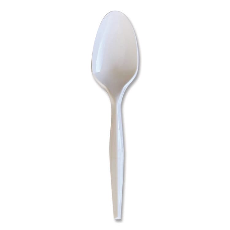 BOARDWALK Heavyweight Wrapped Polystyrene Cutlery, Spoon, Plastic, White, 1,000/Carton (BWKSPOONWHPS) thumbnail 2