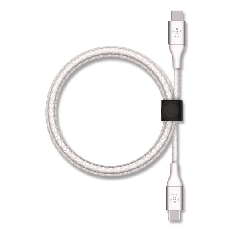 BELKIN COMPONENTS BOOST CHARGE Braided USB-C to USB-C Cable, 6.6 ft, White (BLKCAB004BT2MWH)