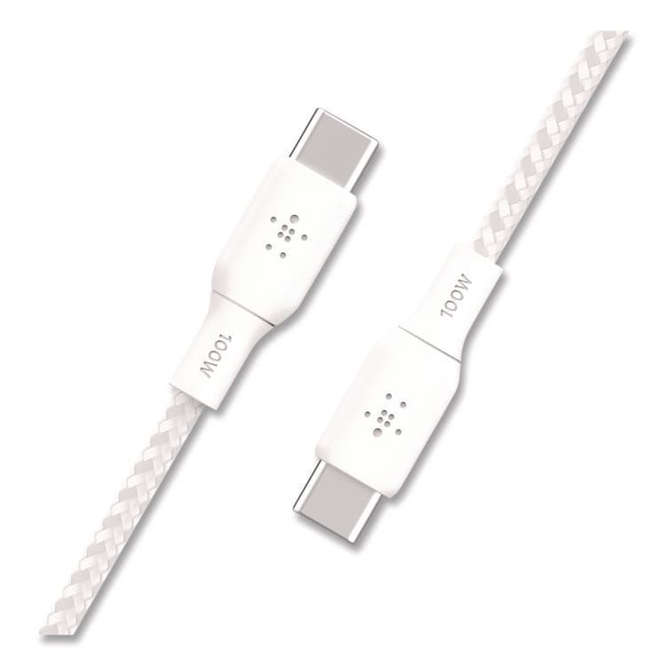 BELKIN COMPONENTS BOOST CHARGE Braided USB-C to USB-C Cable, 100 W Power Delivery, 6.6 ft, White, 2/Pack (BLKCAB014BT2MWH) thumbnail 4